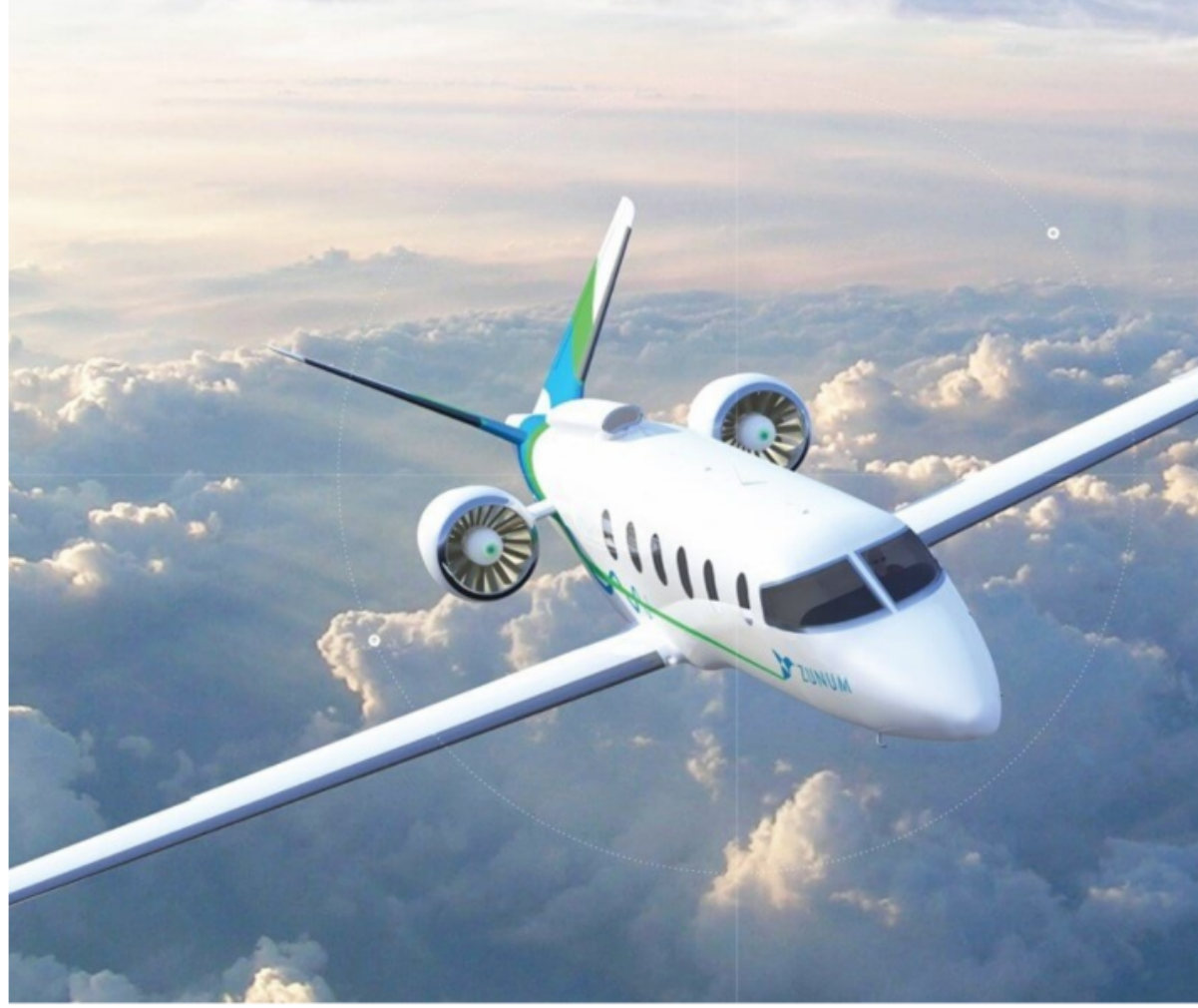 A business jet cruising above the clouds — the group's aviation operations in motion