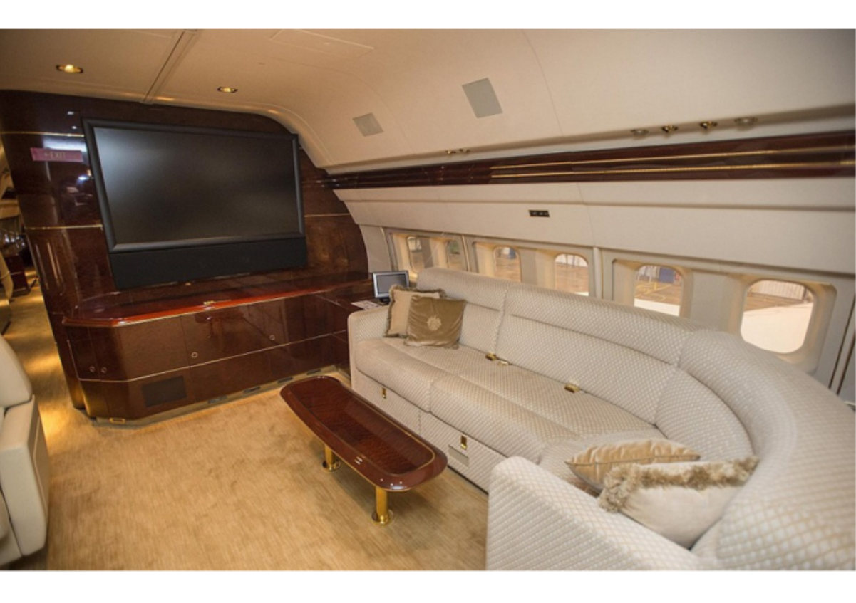 Luxurious business-jet cabin interior