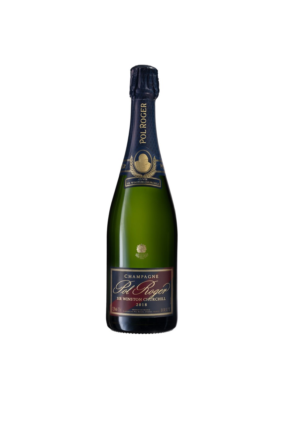 Bottle of Pol Roger Cuvée Sir Winston Churchill 2018 champagne