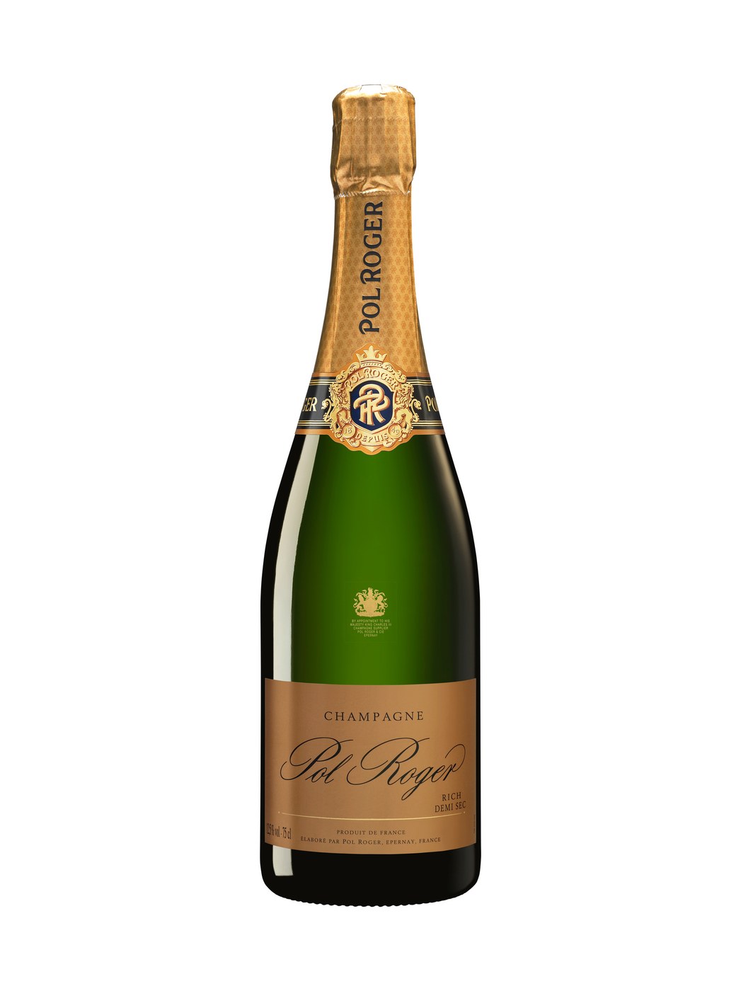 Bottle of Pol Roger Rich demi-sec champagne