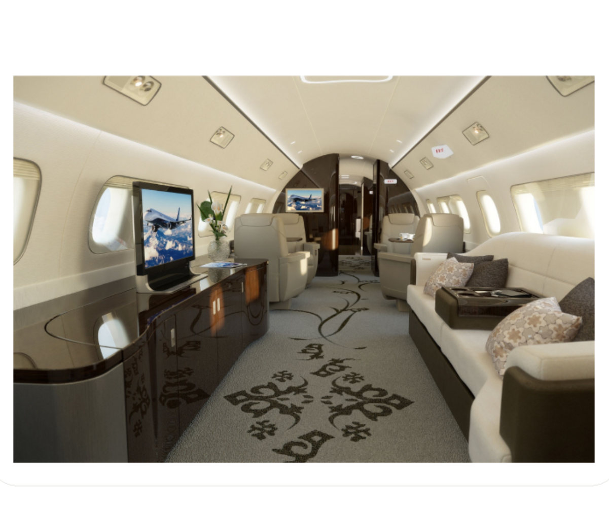 Executive jet lounge cabin